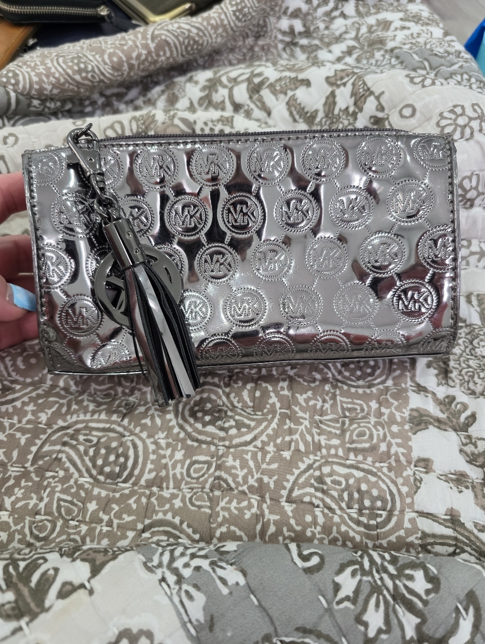 MICHAEL Michael Kors Silver Cosmetic Bag